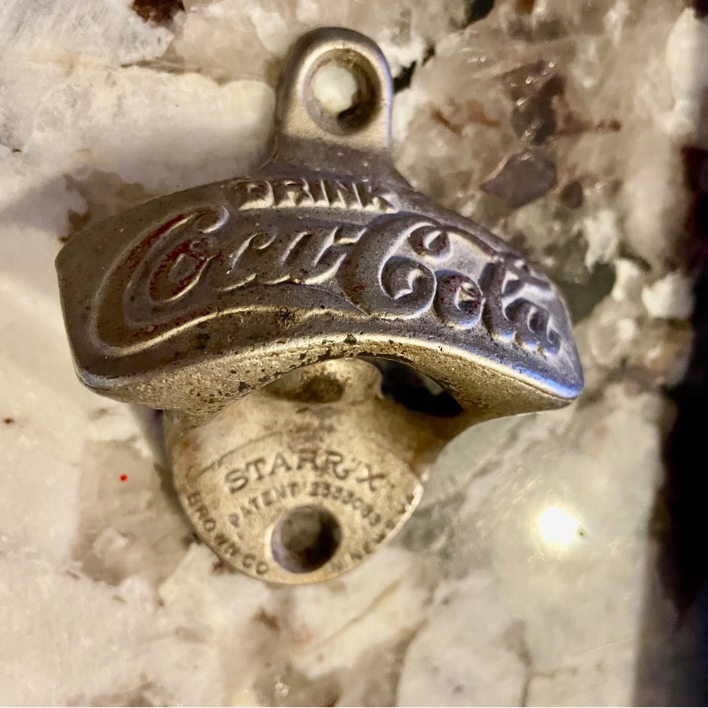 Vtg Coca Cola Starr X Cast Wall Mount Bottle Opener Brown Co North News VA USA